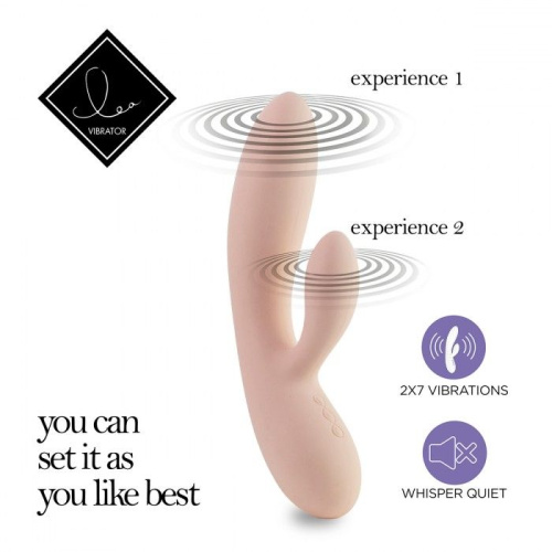 Бежевый вибратор-кролик Lea Rabbit Vibrator - 20,2 см. фото 2