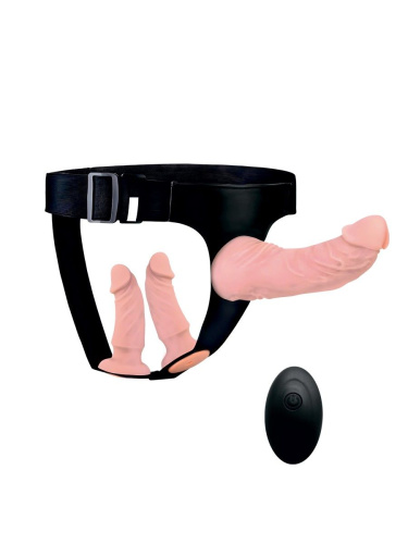 Женский страпон с 3 насадками и вибрацией фото 2