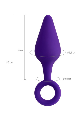 Фиолетовая анальная втулка Bung с петелькой - 11,5 см. фото 7