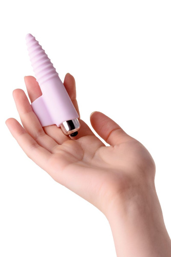 Нежно-розовая вибронасадка на палец для анальной стимуляции JOS NOVA - 9 см. фото 5