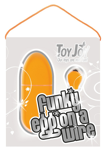 Оранжевое виброяйцо FUNKY EGG ON A WIRE - 7,5 см. фото 2