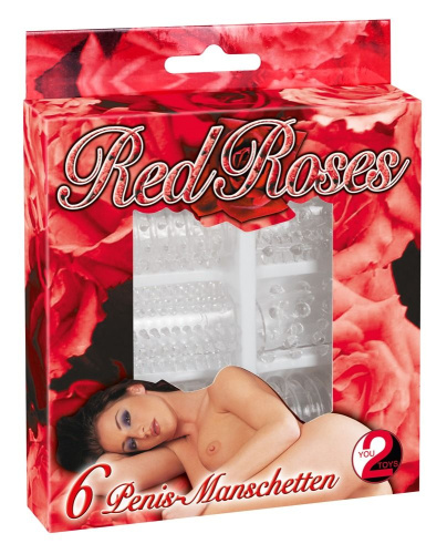 Набор из 6 насадок с шипиками Red Roses фото 2