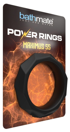 Черное эрекционное кольцо Maximus 55 фото 3
