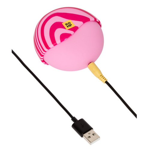 Розовый бесконтактный клиторальный стимулятор Romp Spin фото 6