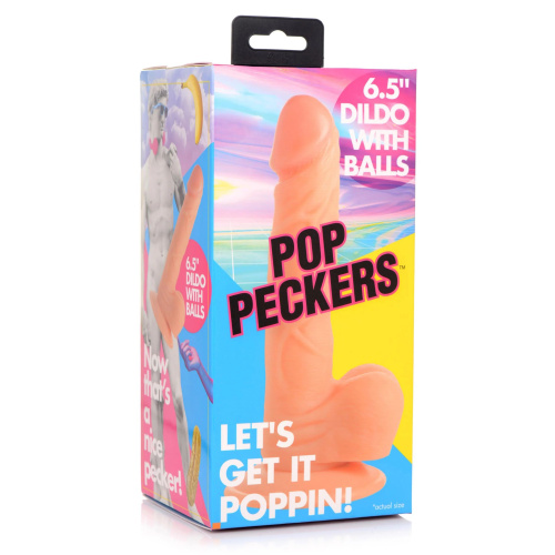 Телесный фаллоимитатор 6.5  Dildo with Balls - 19 см. фото 5