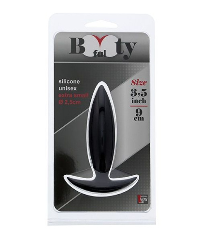 Чёрная мини-пробка для анальной стимуляции BOOTYFUL ANAL PLUG XTRA SMALL BLACK - 9 см. фото 2