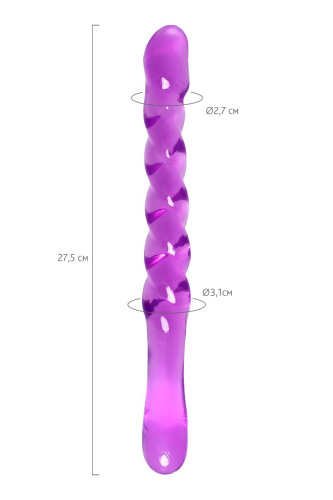 Фиолетовый двусторонний фаллоимитатор Tanza - 27,5 см. фото 8
