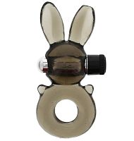 Дымчатое эрекционное кольцо-заяц с вибрацией