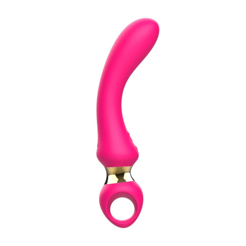 Розовый изогнутый вибромассажер Moon Vibrator - 21,1 см. фото 2