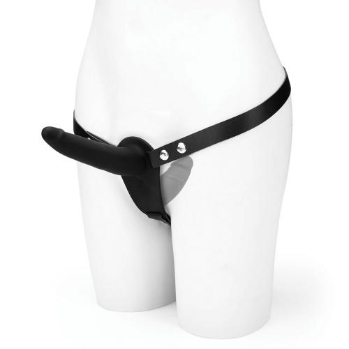 Женский страпон с вагинальной пробкой Silicone Strap-on Harness Dildo - 13,3 см. фото 4