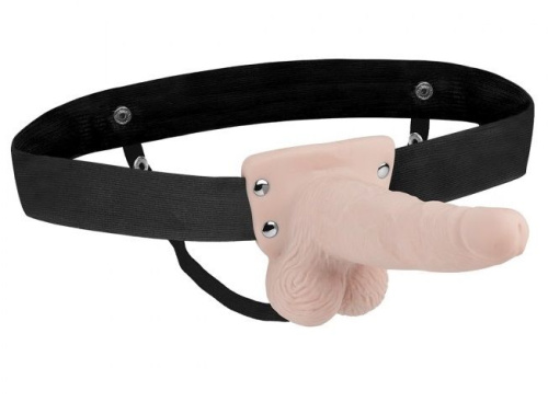 Телесный перезаряжаемый вибрострапон - 18 см. Телесный перезаряжаемый вибрострапон - 18 см.