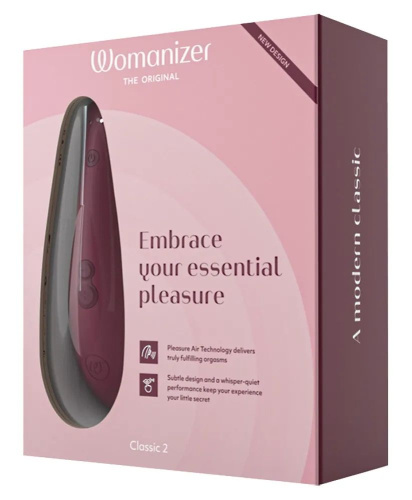 Бордовый бесконтактный стимулятор клитора Womanizer Classic 2 фото 5