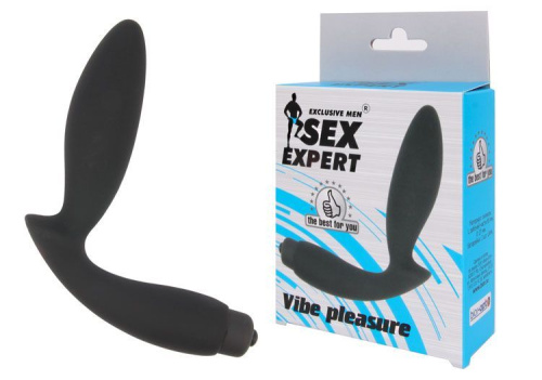 Чёрный вибростимулятор простаты Sex Expert Vibe Pleasure фото 2