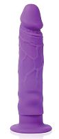 Фиолетовый реалистичный фаллоимитатор на присоске - 12 см.