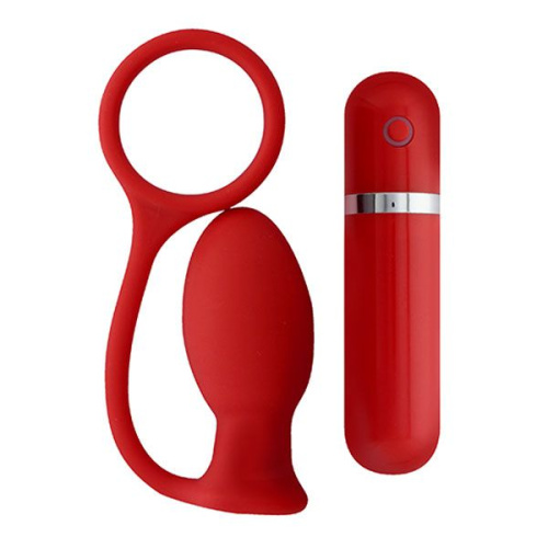 Красная вибровтулка MENZSTUFF ASS CORK SMALL - 7,5 см. фото 2