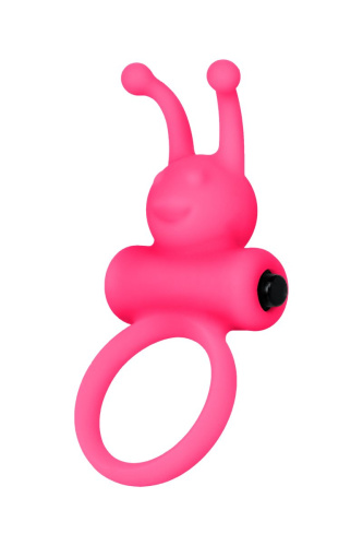 Розовое эрекционное виброкольцо на пенис Eromantica фото 5