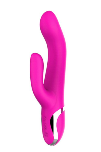 Розовый вибратор-кролик NAGHI NO.43 RECHARGEABLE DUO VIBRATOR - 23 см. фото 2