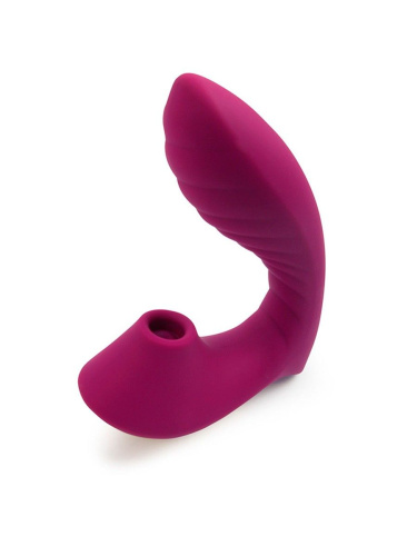 Сливовый вибромассажер с вакуумной стимуляцией клитора фото 3