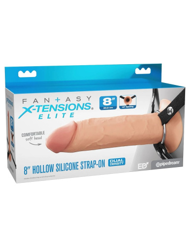 Полый страпон на ремнях 8’’ Hollow Silicone Strap-on фото 2