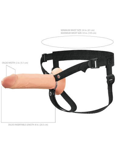 Полый страпон на ремнях 8’’ Hollow Silicone Strap-on фото 4