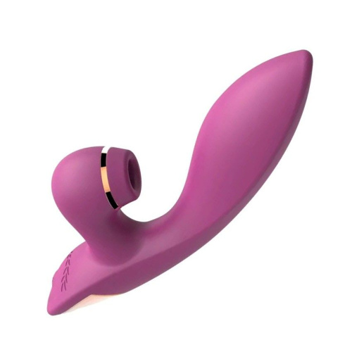 Сливовый вибратор-кролик с вакуумной стимуляцией 5’’ Silicone Suction Kiss - 20,3 см. фото 5