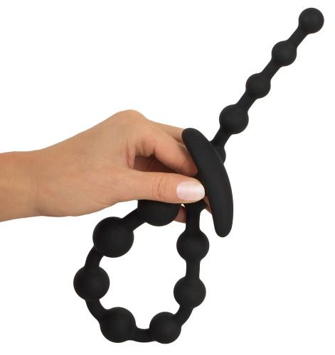 Черные анальные бусы Anal beads - 50 см. фото 6