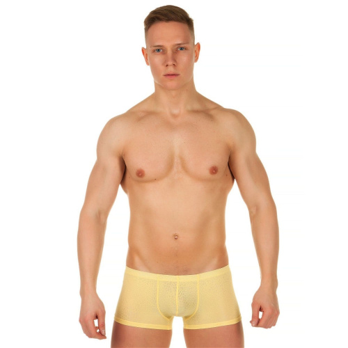 Мужские трусы-хипсы из ткани с текстурой змеиной чешуи Snake Yellow Boxer фото 3