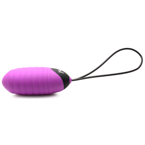 Лиловое ребристое виброяйцо с пультом ДУ 28X Ribbed Silicone Egg фото 2