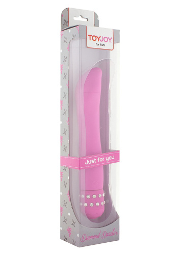 Розовый вибратор DIAMOND DAZZLER - 19 см. фото 2