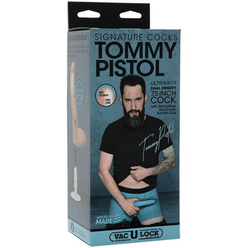 Телесный фаллоимитатор Tommy Pistol со съемной присоской - 19,7 см. фото 3