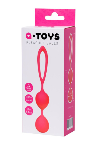 Ярко-розовые вагинальные шарики с петелькой фото 4