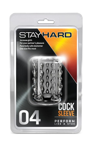 Прозрачная насадка с бороздками STAY HARD COCK SLEEVE 04 CLEAR фото 2