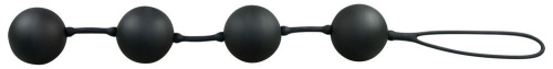 Чёрные вагинальные шарики на сцепке в силиконе фото 2