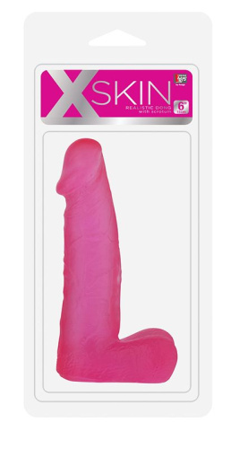 Розовый фаллоимитатор средних размеров XSKIN 6 PVC DONG - 15 см. фото 2