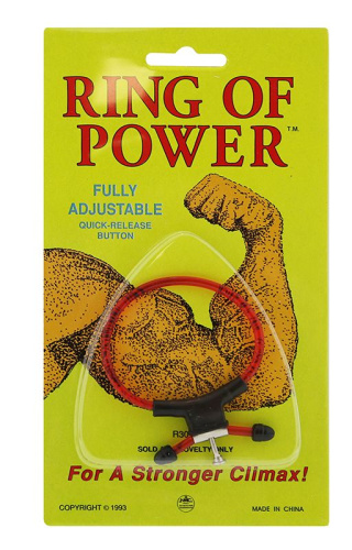 Красно-чёрное эрекционное кольцо с утяжкой RING OF POWER ADJUSTABLE RING фото 2
