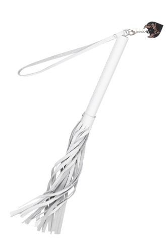 Белая кожаная плеть - 50 см. фото 2