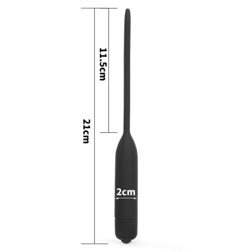 Черный уретральный виброплаг Silicone Vibrating Urethral Dilator - 21 см. фото 5