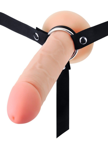 Мужской полый страпон на регулируемых ремешках - 22 см. фото 2