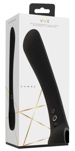 Черный гибкий вибромассажер Ombra - 21,5 см. фото 3