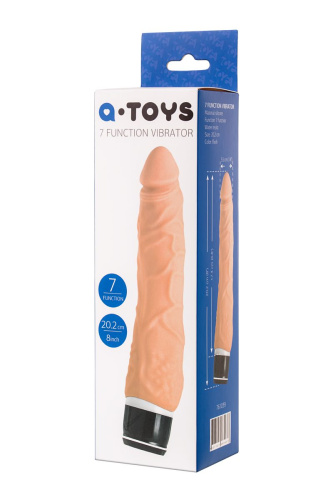 Телесный реалистичный мультискоростной вибратор A-Toys - 20,2 см. фото 7