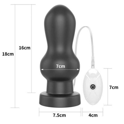 Черная анальная вибровтулка 7  King Sized Vibrating Anal Rammer - 18 см. фото 2