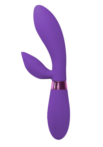 Фиолетовый вибратор Leyla с клиторальным отростком - 20,5 см. фото 2