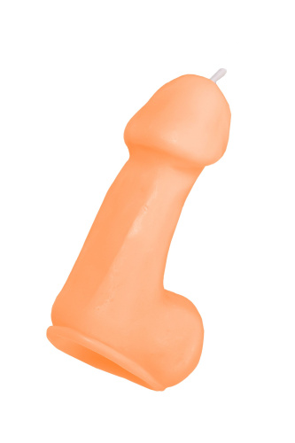 Оранжевая свеча в форме пениса - 47 гр. фото 3