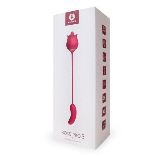 Розовый вибромассажер Rose Pro 8 фото 4