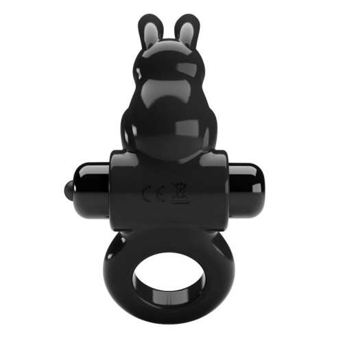 Черное эрекционное кольцо со стимулятором клитора в виде кролика Exciting ring фото 3