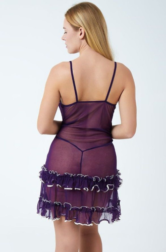 Сорочка с рюшами, контрастной отделкой и феромонами фото 5