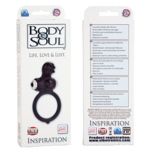 Черное виброкольцо Body & Soul Inspiration фото 6