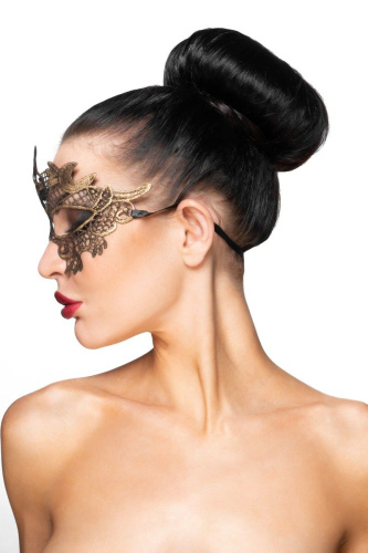 Золотистая карнавальная маска  Шеретан фото 2