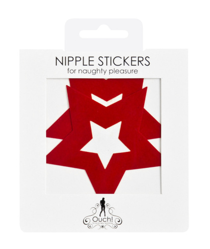 Красные наклейки-звёзды на грудь фото 2