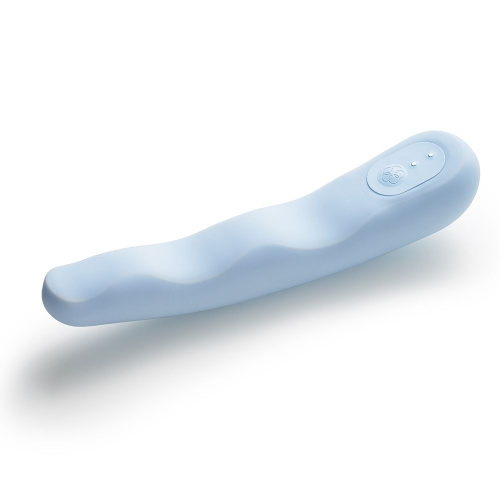 Голубой вибратор iroha Fit Minamozuki - 17,7 см. фото 4